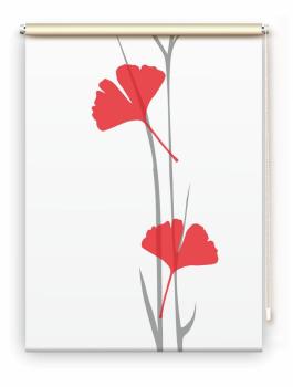 Rollo Ginkgo grey-red , Motivrollo, Rollo mit Druck, Fotorollo, bedrucktes Rollo, Fensterrollo,verdunkelndes Rollo, Sonnenschutz Rollo